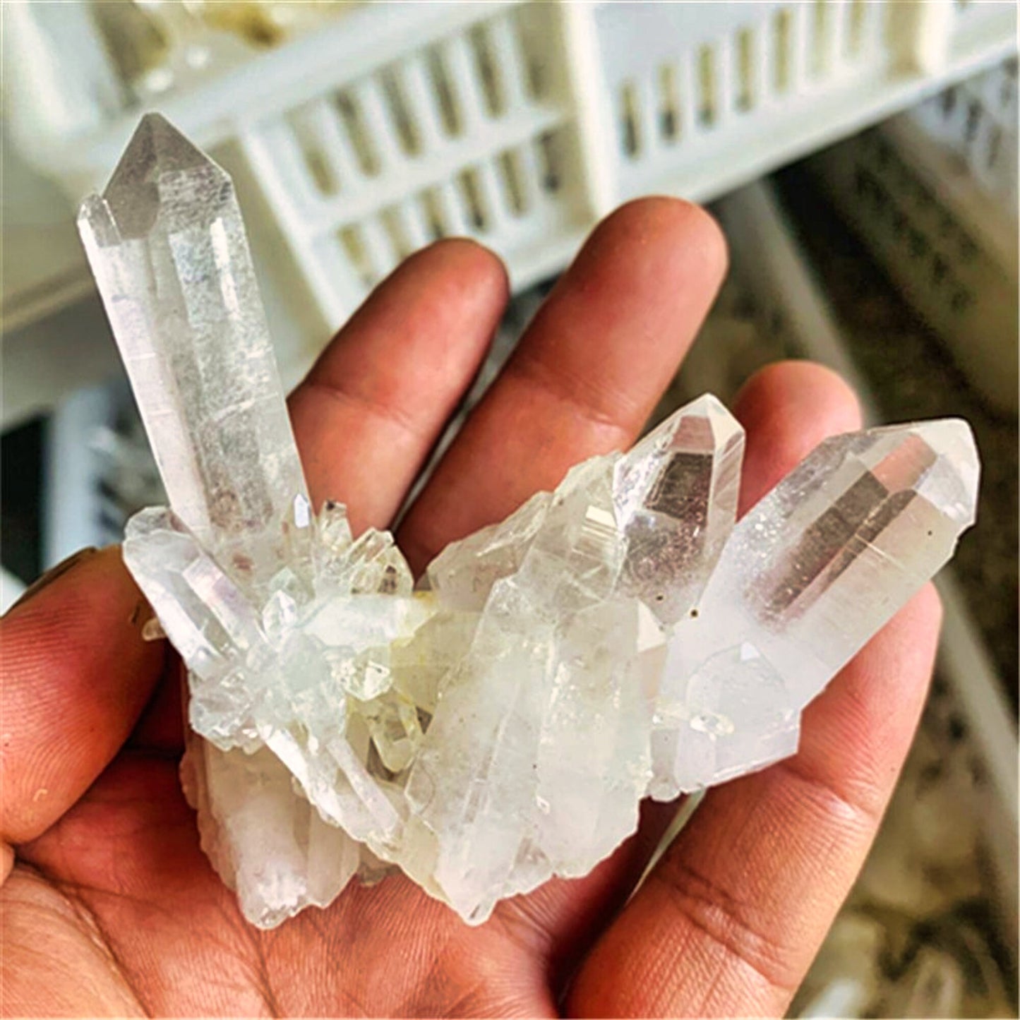Natural Raw Quartz Cluster - Clear Healing Crystals Point Specimen for Home Decor & Gifting