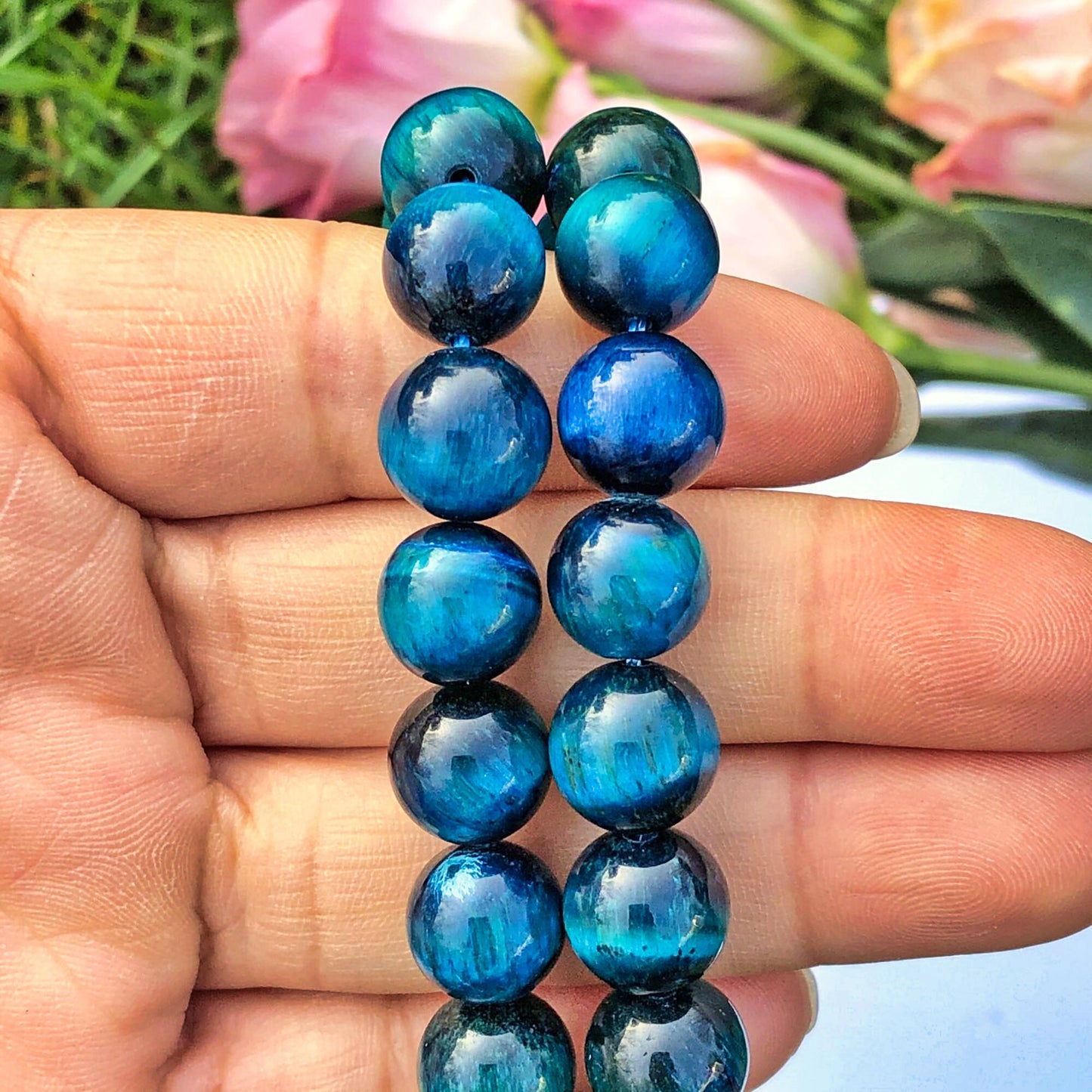 Natural Blue Tiger Eye Beads DIY Bracelet Necklace Jewelry Making (15.5" Strand, 8mm) Healing Reiki Crystals Gift For Her