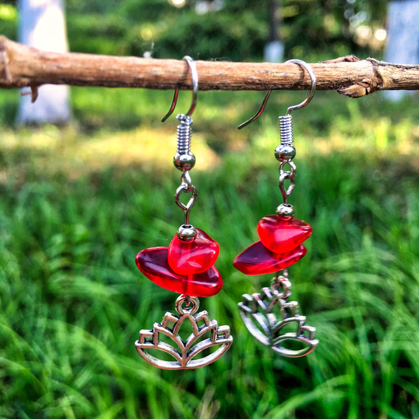 Natural Stone Flower of Life Pendant Earrings for Women - Handmade Geometric Irregular Crystal Yoga Jewelry