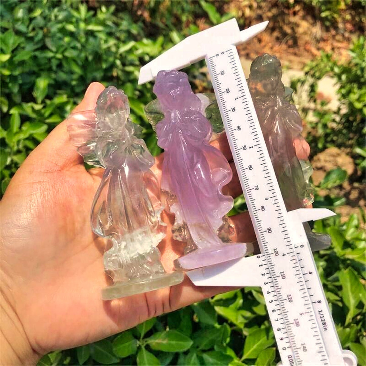 Natural Fluorite Angel Statue - Crystal Home Decoration for Reiki Healing