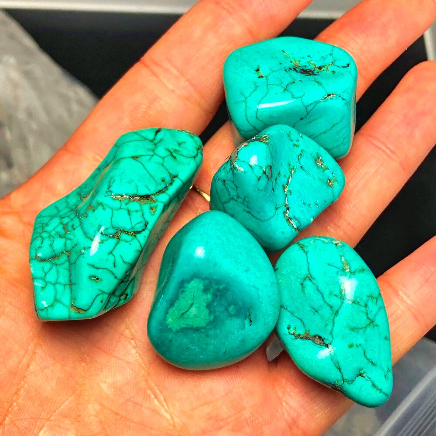 Polished Turquoise Large Crystal Particles (1 lb)