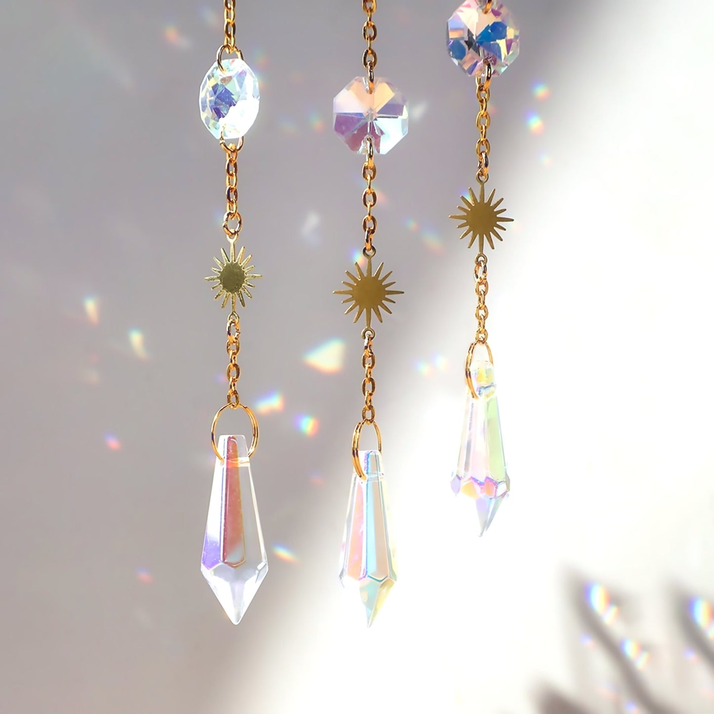 Sun catcher Crystal suncatcher Crystal Rainbow maker Aurora gemstone suncatcher crystal prism wall hanging Home decor Gift for her